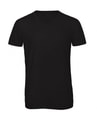 Heren T-shirt V Hals B&C Triblend TM057 Black